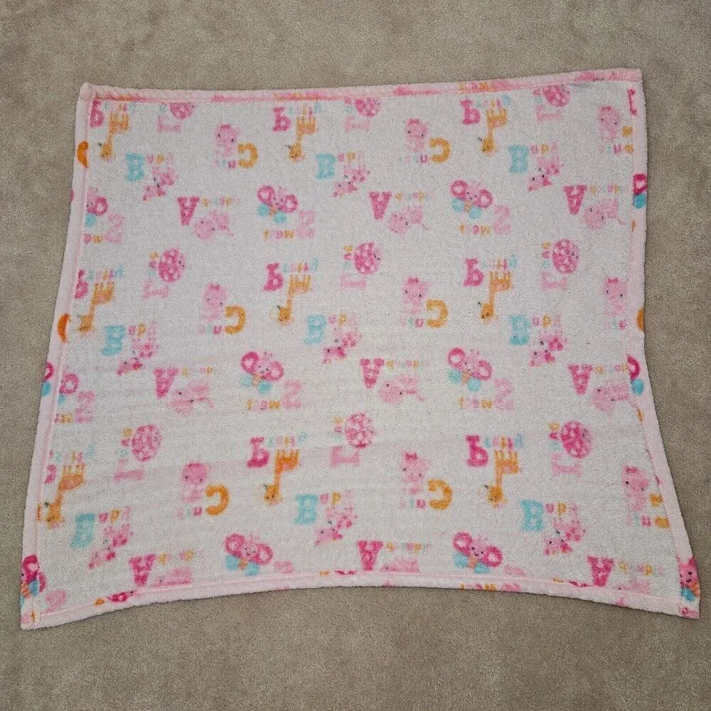 Bon Bebe Pink Orange Blue Fleece Baby Blanket Giraffe Cat Cow Butterfly Ladybug